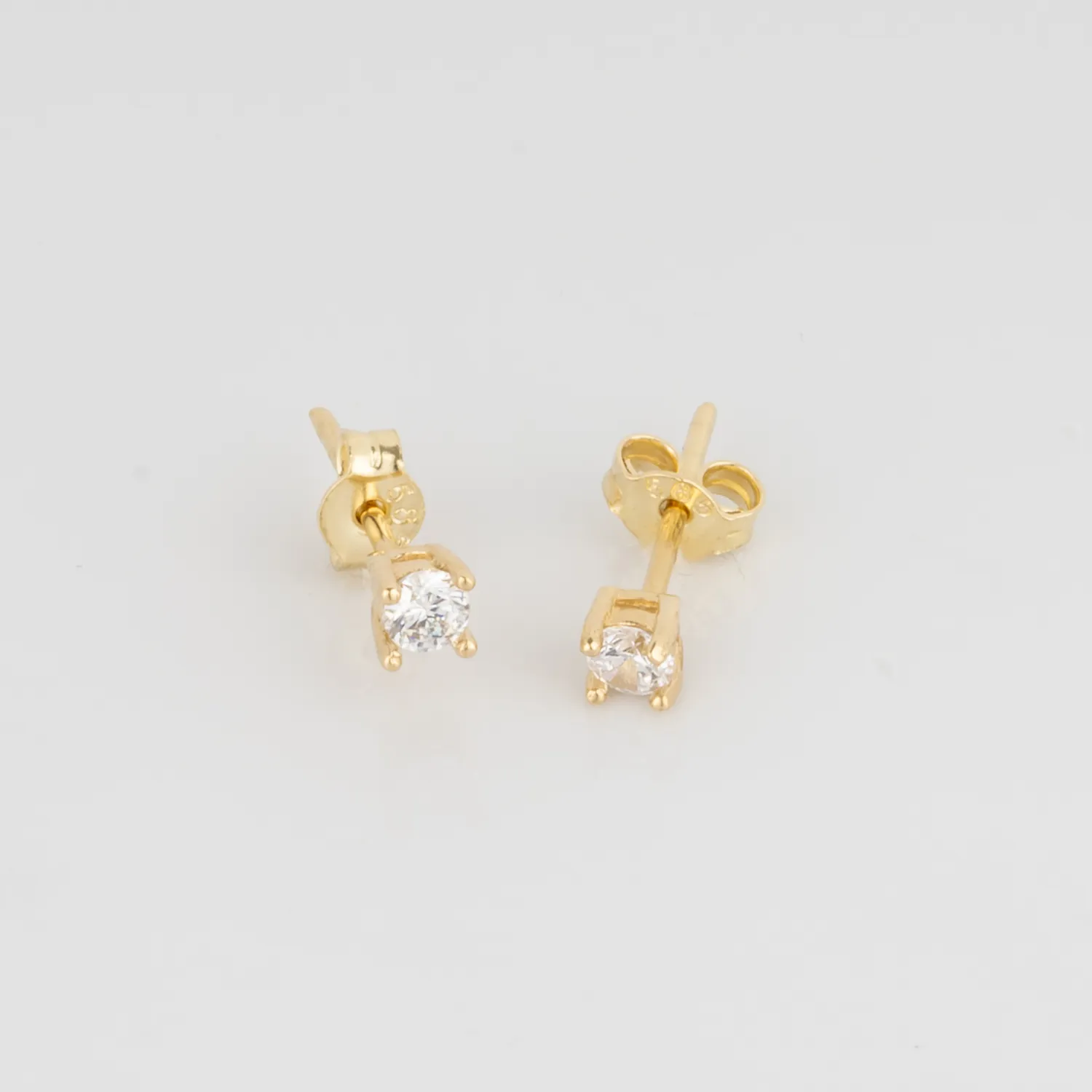 Fine 3mm Stud Earrings 14ct Solid Gold sold by Spero London product image thumbnail 4