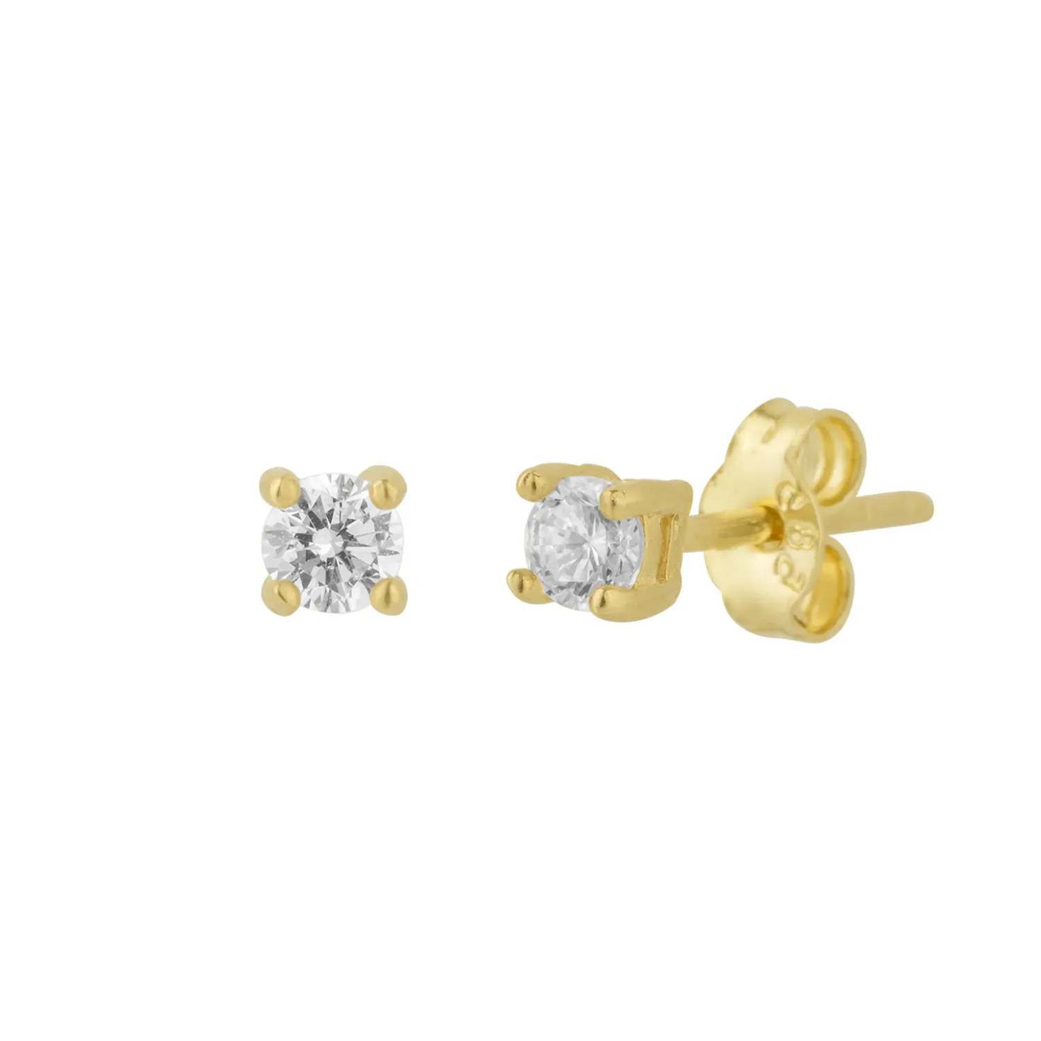 Fine 3mm Stud Earrings 14ct Solid Gold sold by Spero London