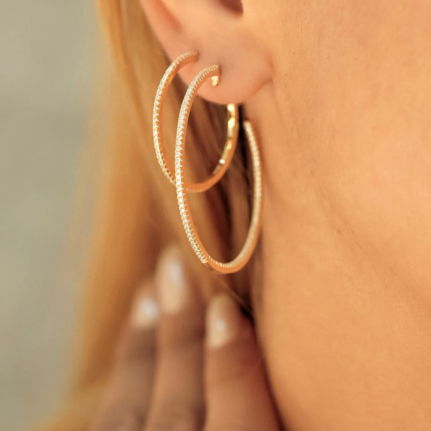 Sterling Silver Stud Hoop Earring sold by Spero London product image thumbnail 5