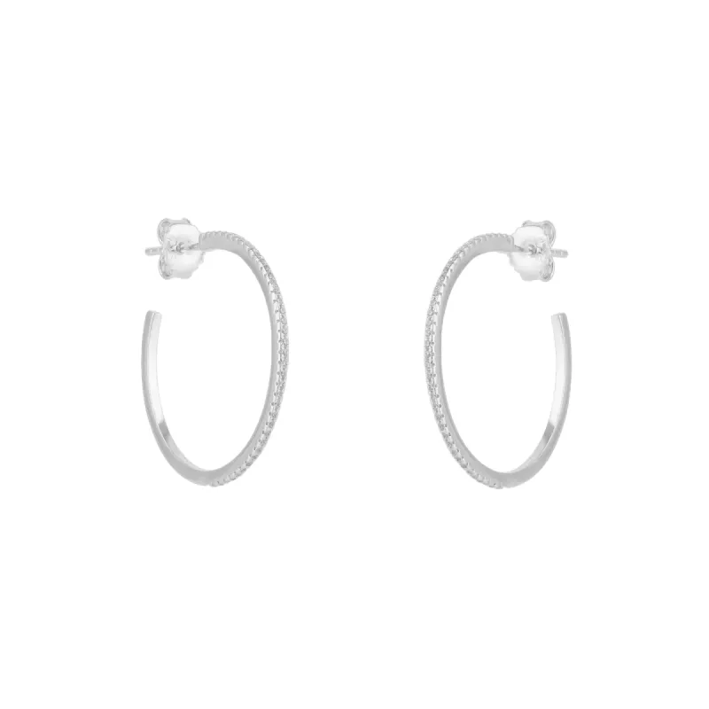 Sterling Silver Stud Hoop Earring sold by Spero London