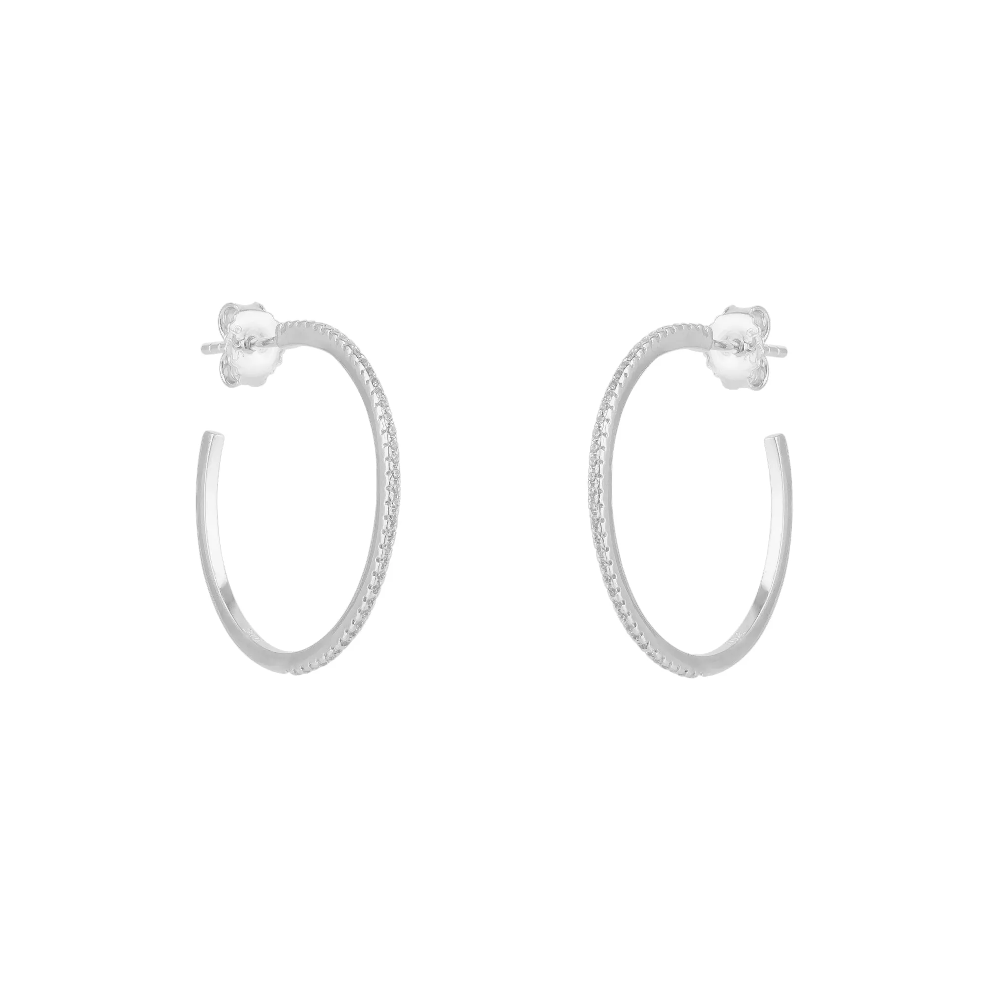 Sterling Silver Stud Hoop Earring sold by Spero London