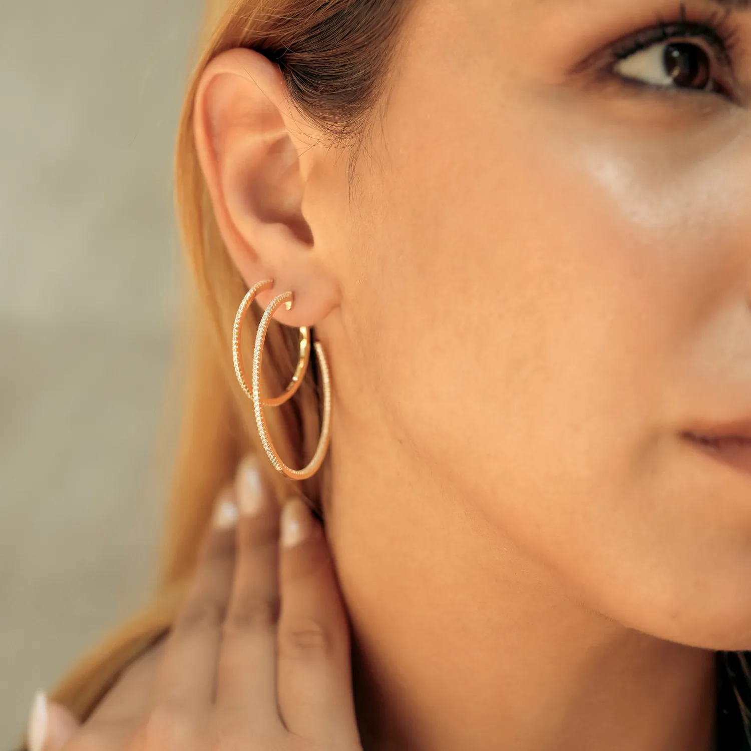 Sterling Silver Stud Hoop Earring sold by Spero London product image thumbnail 4