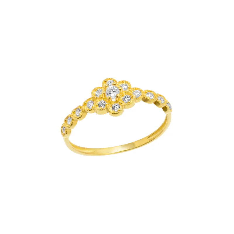 14ct Solid Gold Daisy Flower Ring sold by Spero London