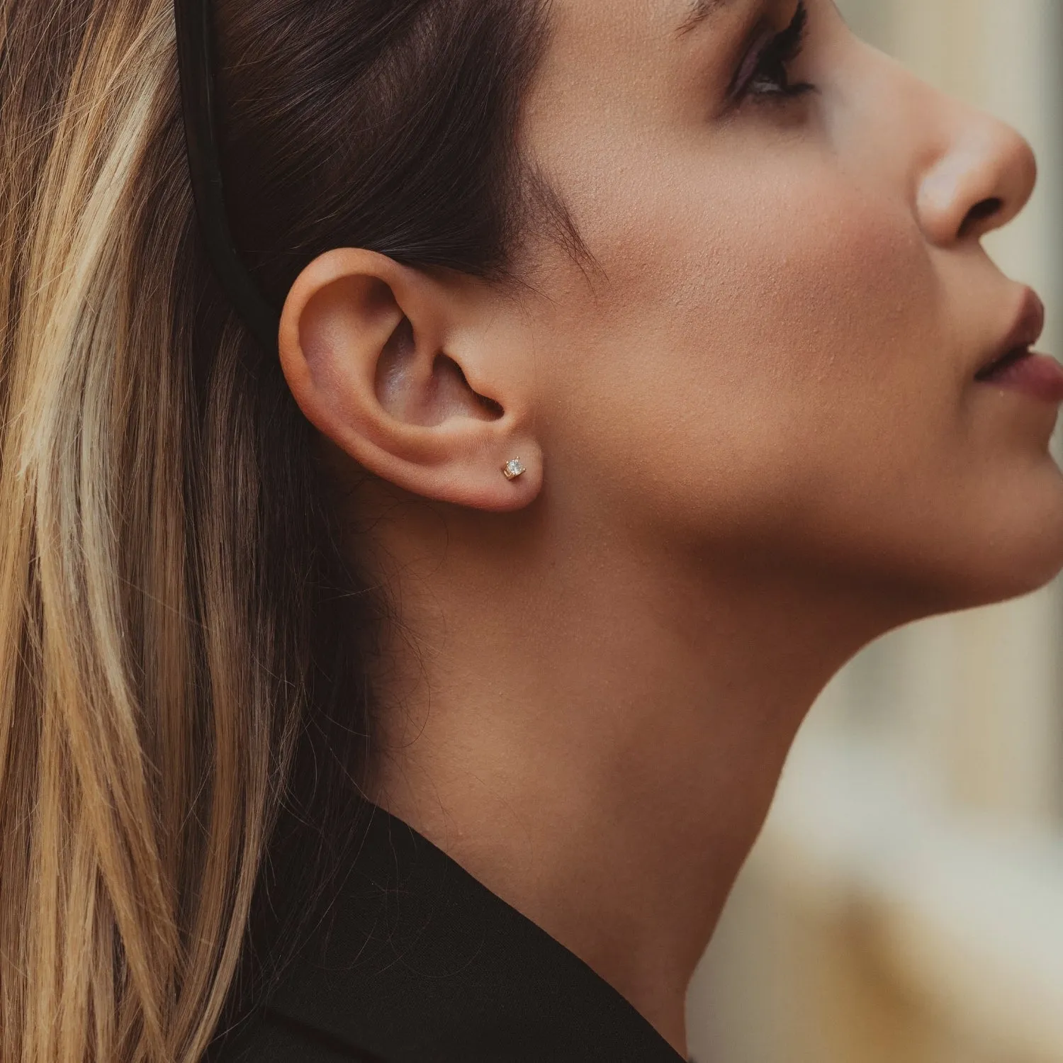 Fine 3mm Single Stud Earring 14ct Solid Gold sold by Spero London product image thumbnail 2