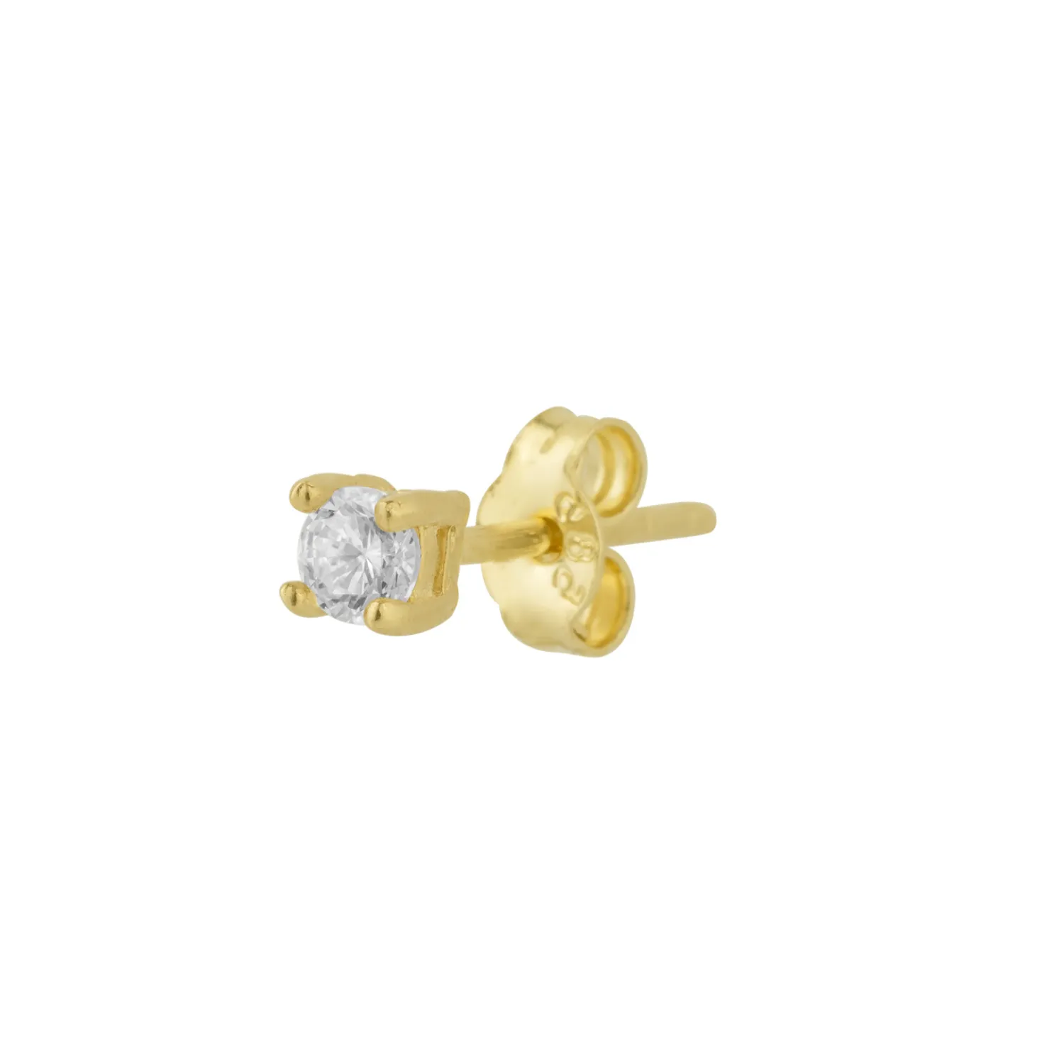 Fine 3mm Single Stud Earring 14ct Solid Gold sold by Spero London