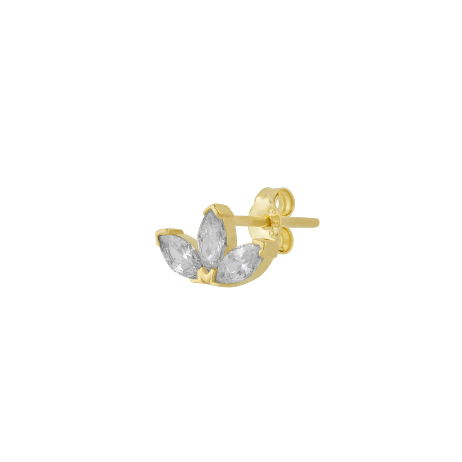 Fine Crown Single Earring 14ct Solid Gold sold by Spero London
