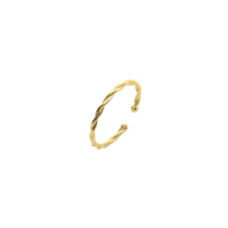 Sterling Silver Twisted Skinny Stacking Ring sold by Spero London