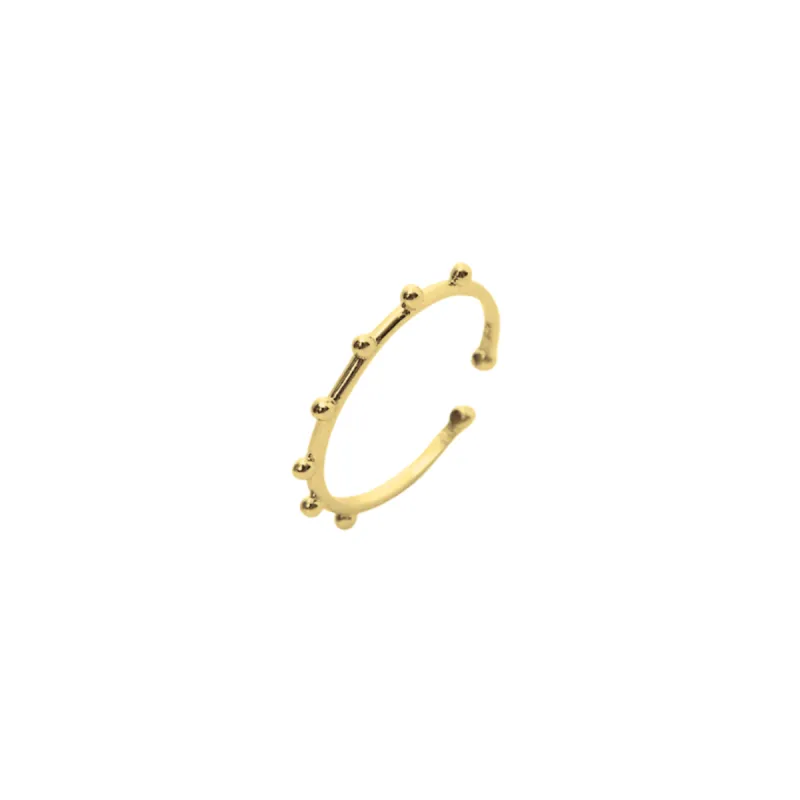 Sterling Silver Less Beaded Skinny Stacking Ring sold by Spero London