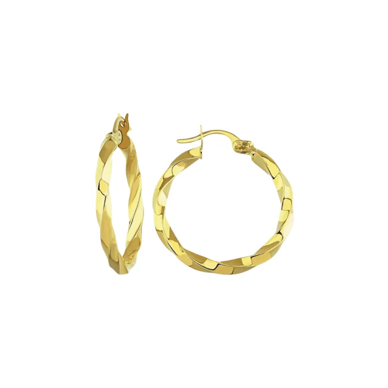 9ct Solid Gold Twisted Hoop Earring sold by Spero London