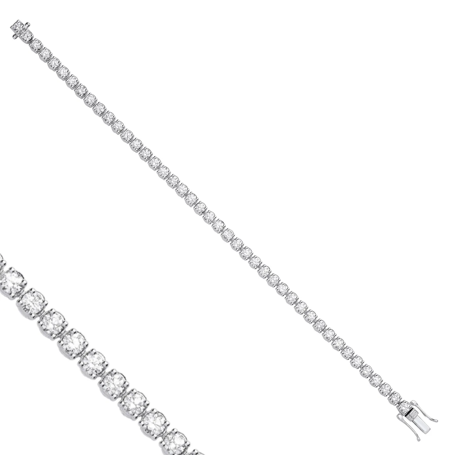 9ct White Gold 3CT Diamond Tennis Bracelet sold by Spero London