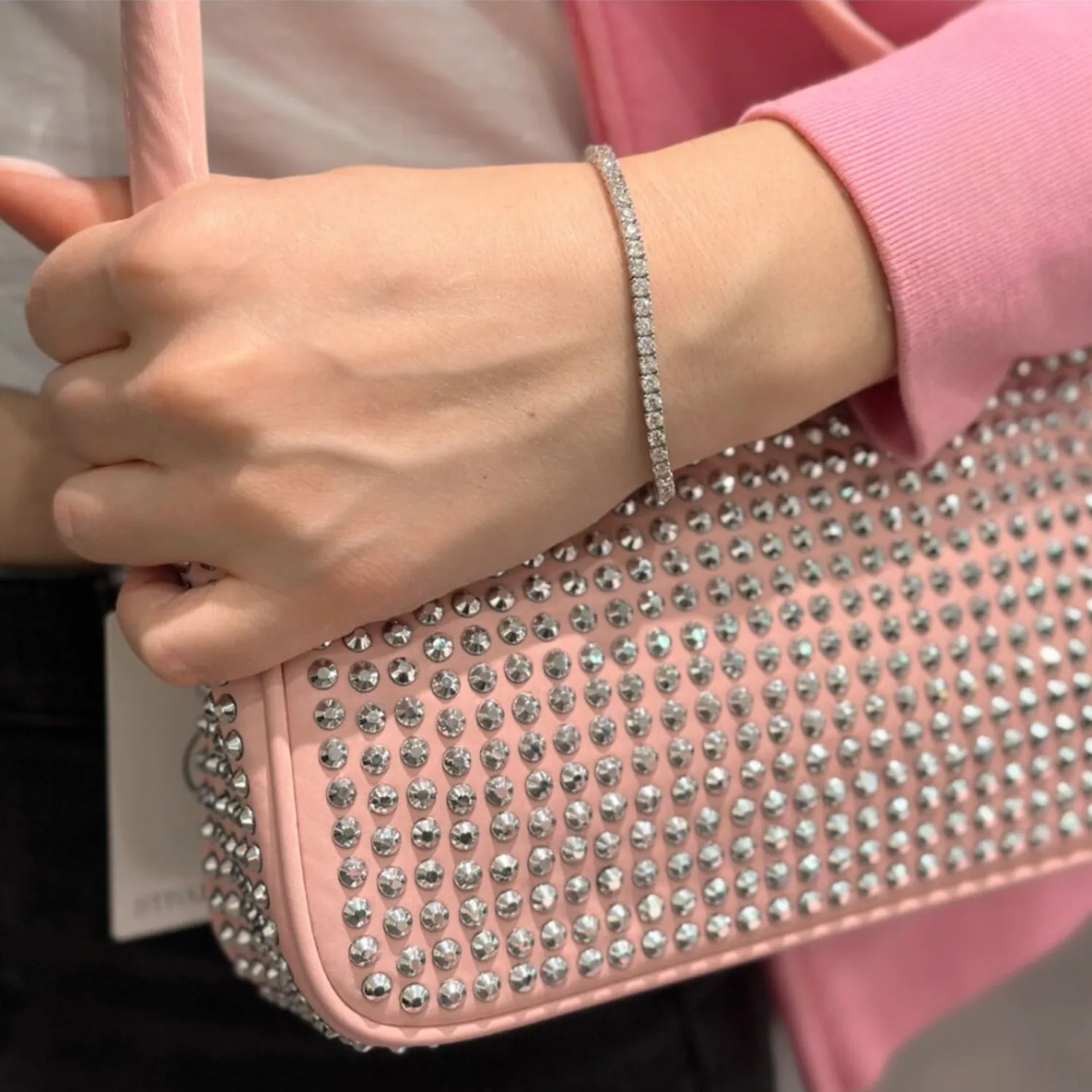 9ct White Gold 3CT Diamond Tennis Bracelet sold by Spero London product image thumbnail 5