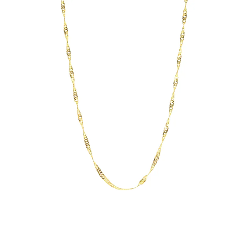 9ct Solid Gold Twisted Singapore Chain Necklace sold by Spero London