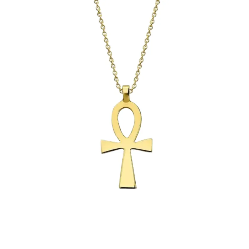 9ct Solid Gold Egyptian Ankh Necklace sold by Spero London