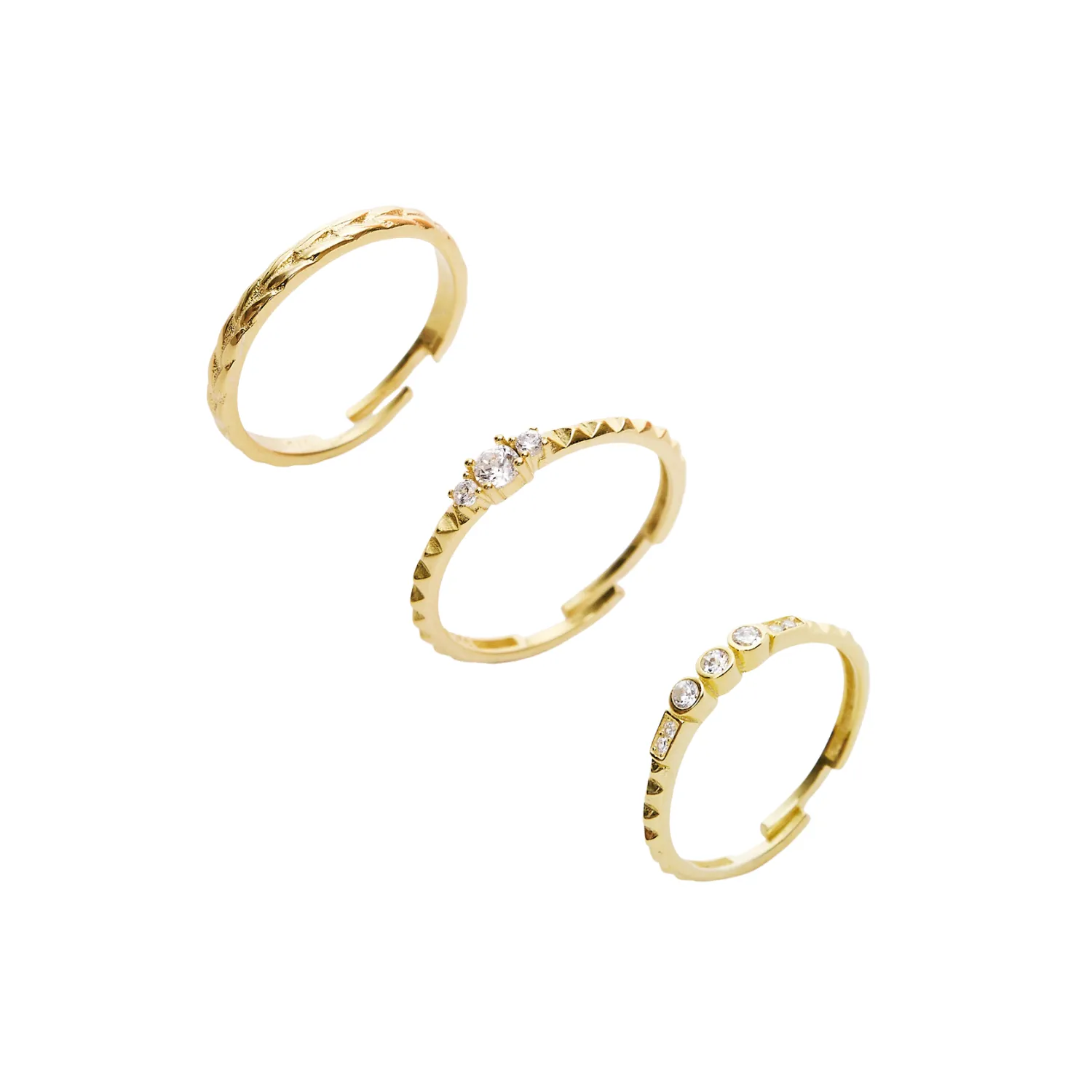 Sterling Silver Multi Gem Ring Stacking Set 2 sold by Spero London