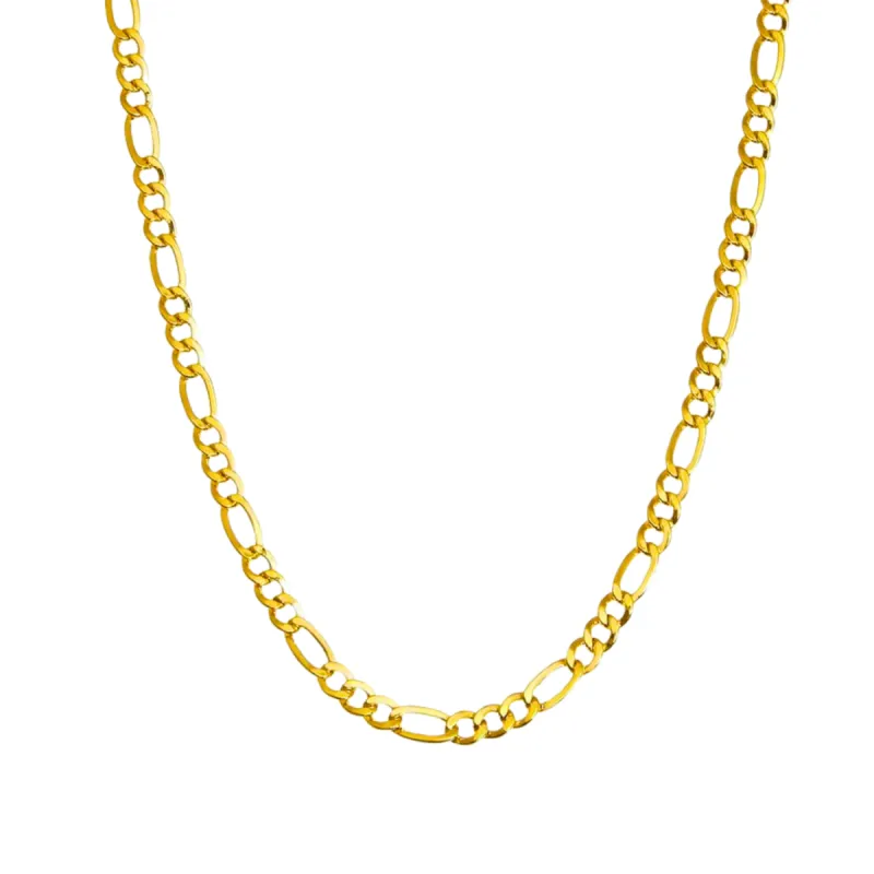 Fine 14ct Solid Gold Large Thick Figaro Chain Necklace sold by Spero London