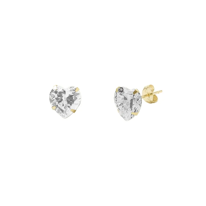 9ct Solid Gold Heart Stud Earrings sold by Spero London