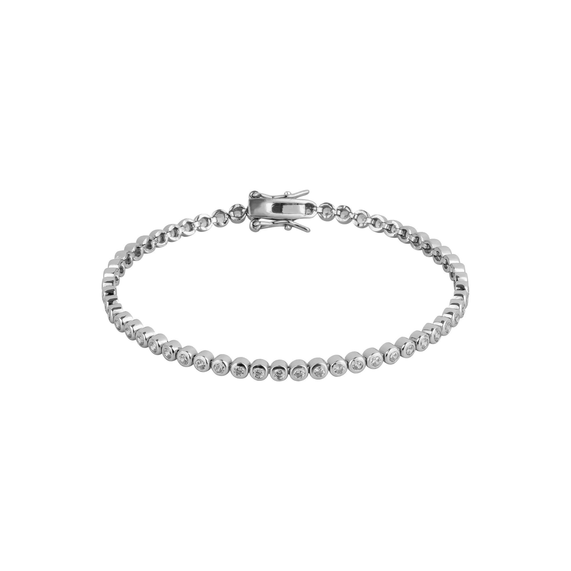 Round Bezel Tennis Bracelet sold by Spero London