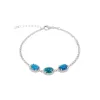 Sterling Silver Blue - Green Opal Halo Bracelet sold by Spero London