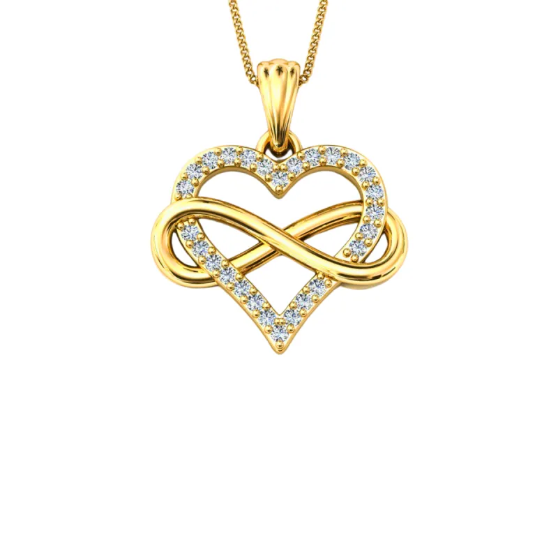 Infinity Heart Love Sterling Silver Pendant Necklace sold by Spero London