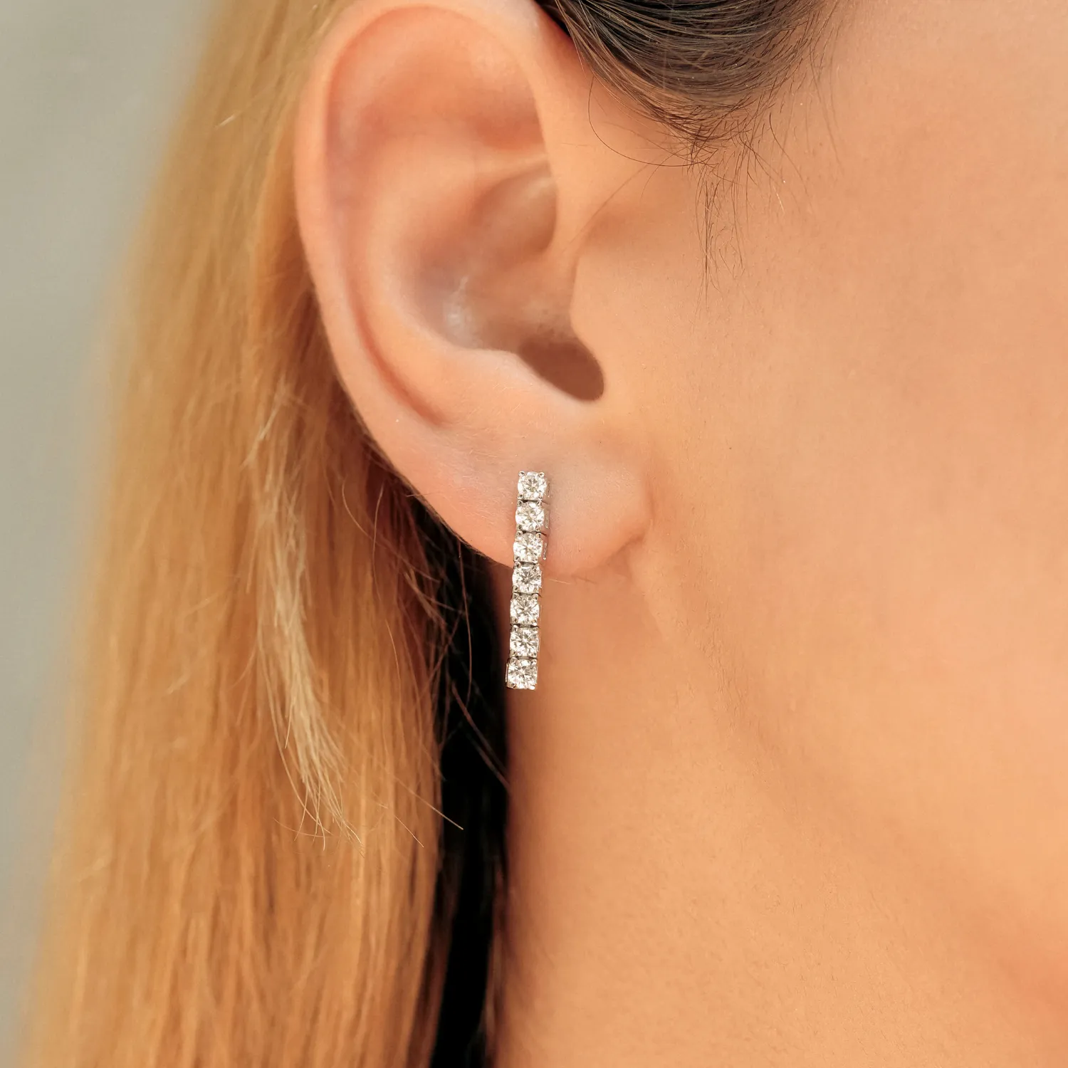 Sterling Silver Tennis Earrings sold by Spero London product image thumbnail 2