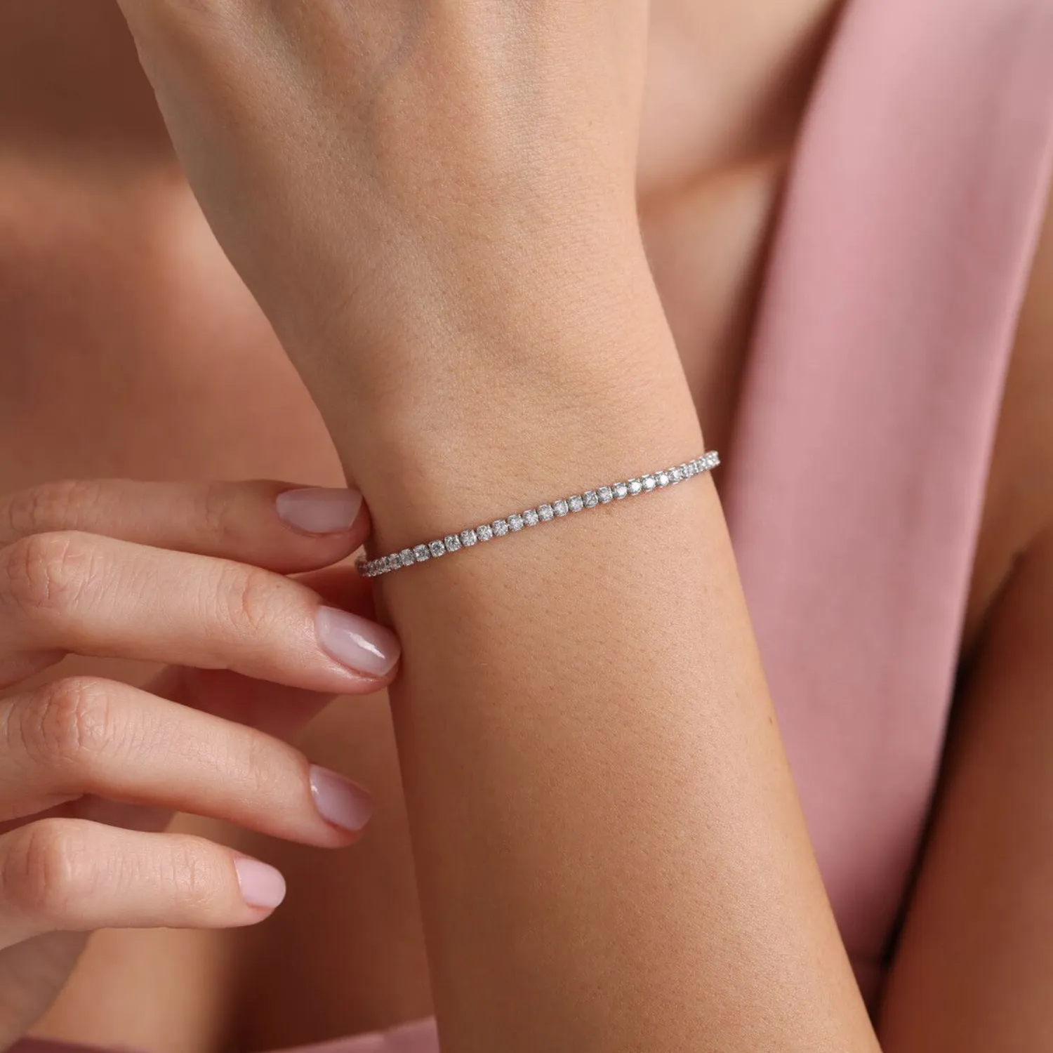 Sterling Silver Adjustable Tennis Bracelet - 2mm sold by Spero London product image thumbnail 5