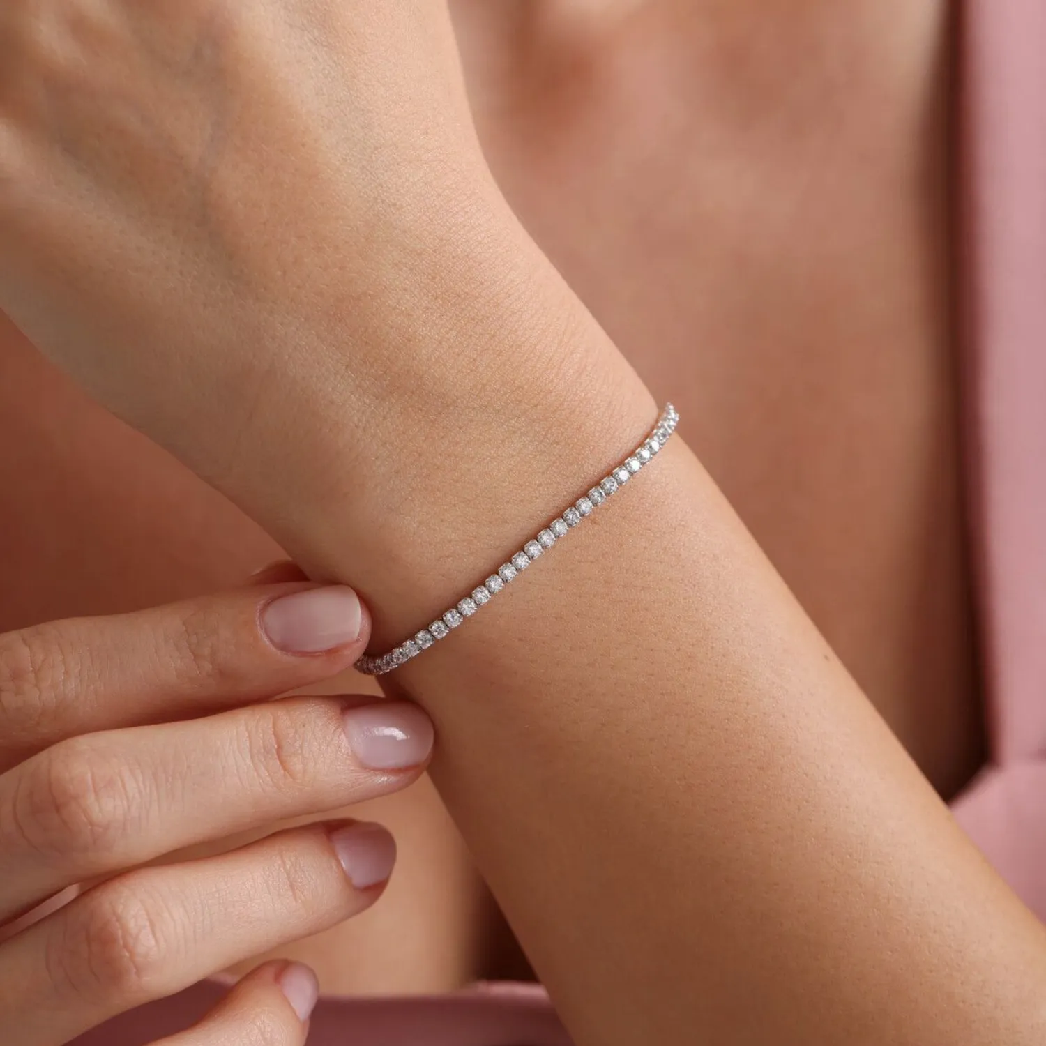Sterling Silver Adjustable Tennis Bracelet - 2mm sold by Spero London product image thumbnail 3