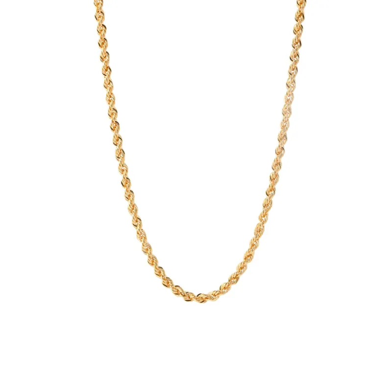 Fine 14ct Solid Gold Italian Hallow Rope Chain Necklace sold by Spero London