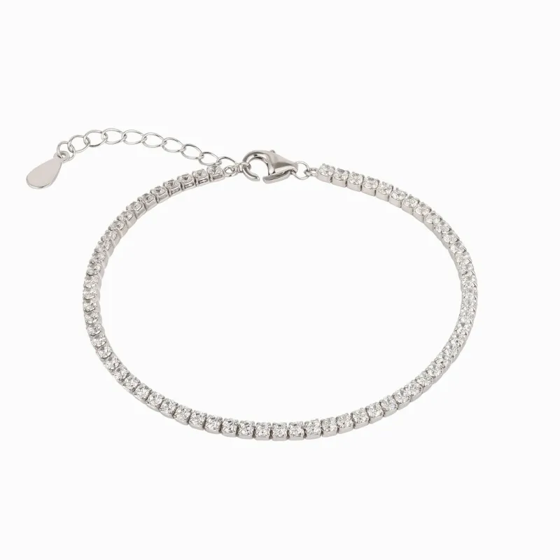 Flat Back Sterling Silver Fine Tennis Bracelet made by Spero London
