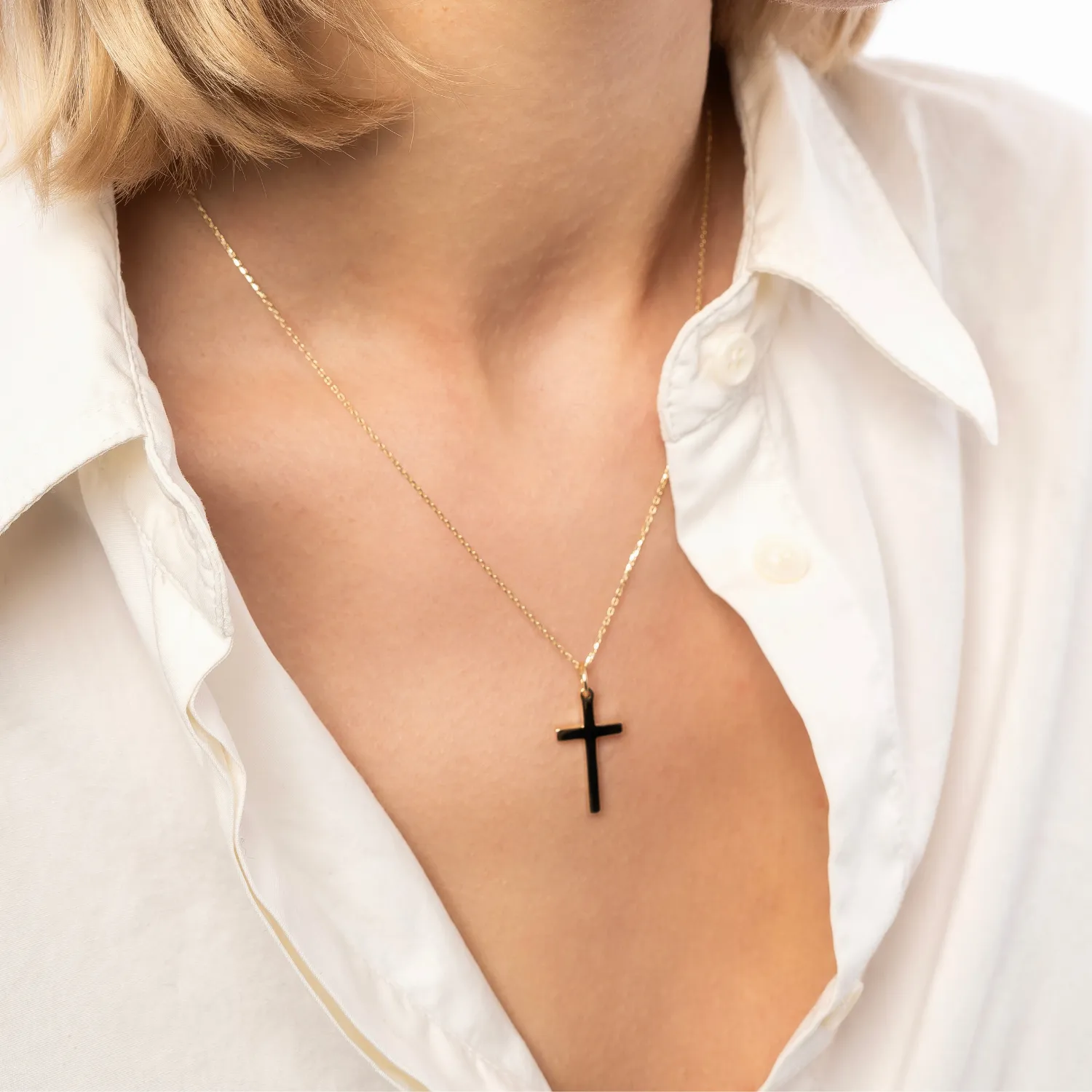 9ct Solid Gold Cross Pendant Necklace sold by Spero London product image thumbnail 2