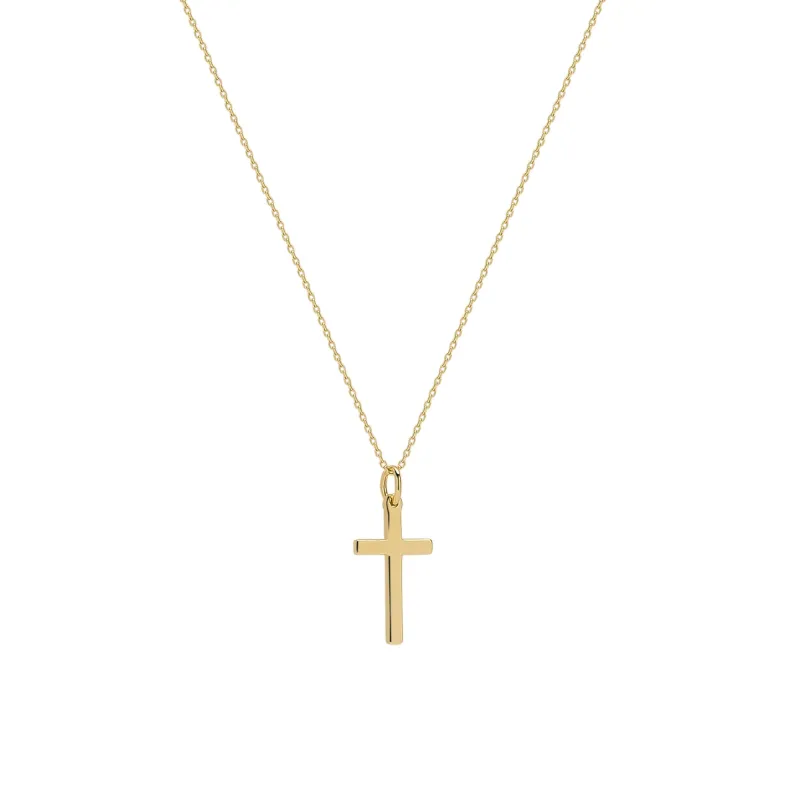 9ct Solid Gold Cross Pendant Necklace sold by Spero London