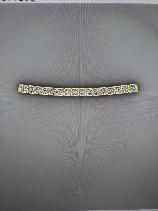 Fine Diamond Curved Bar Necklace 14ct Solid Gold sold by Spero London