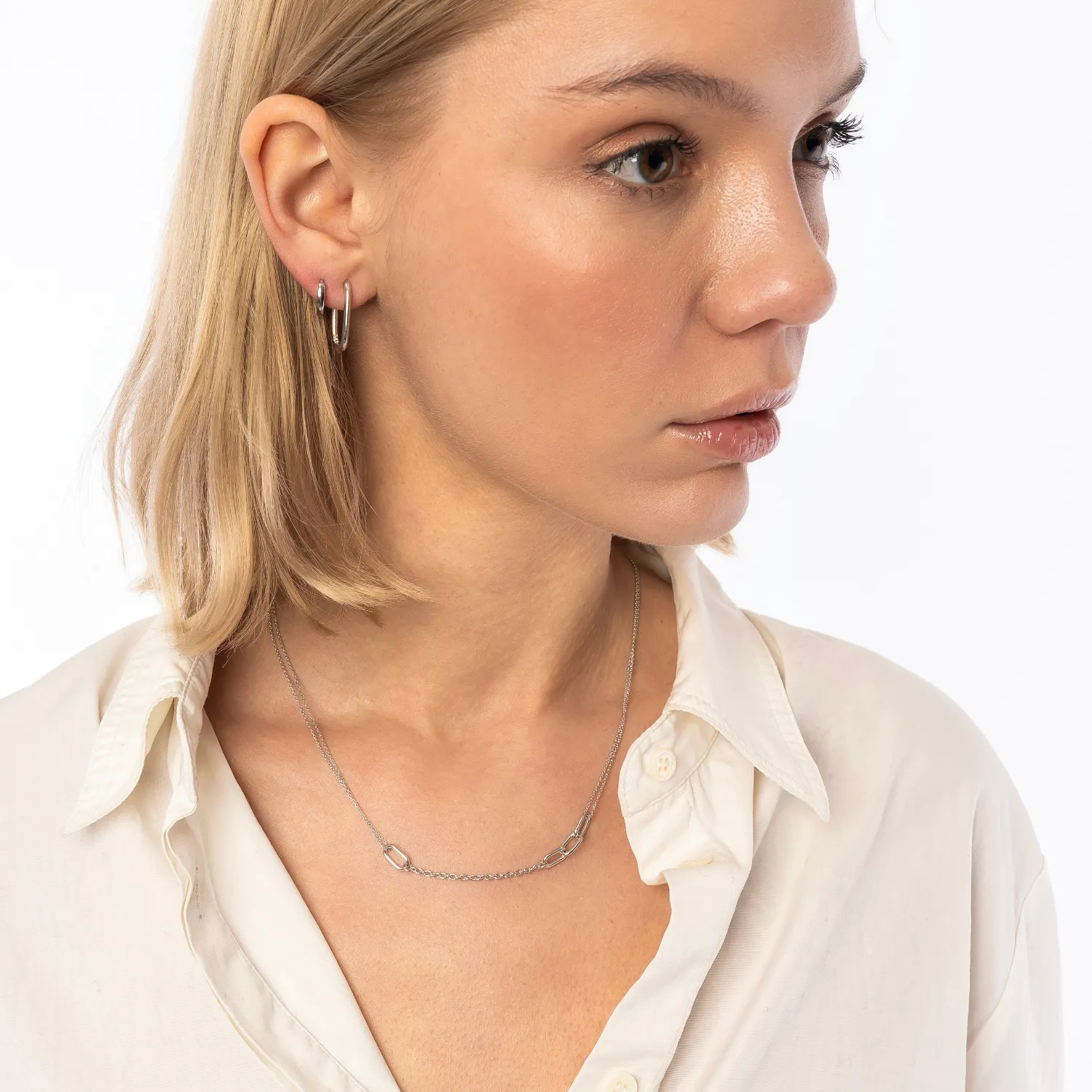 Sterling Silver Chain and Link Necklace sold by Spero London product image thumbnail 5