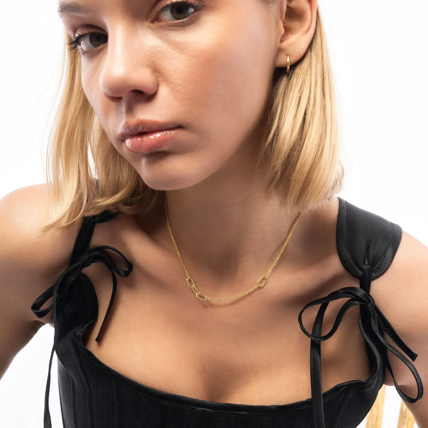 Sterling Silver Chain and Link Necklace sold by Spero London