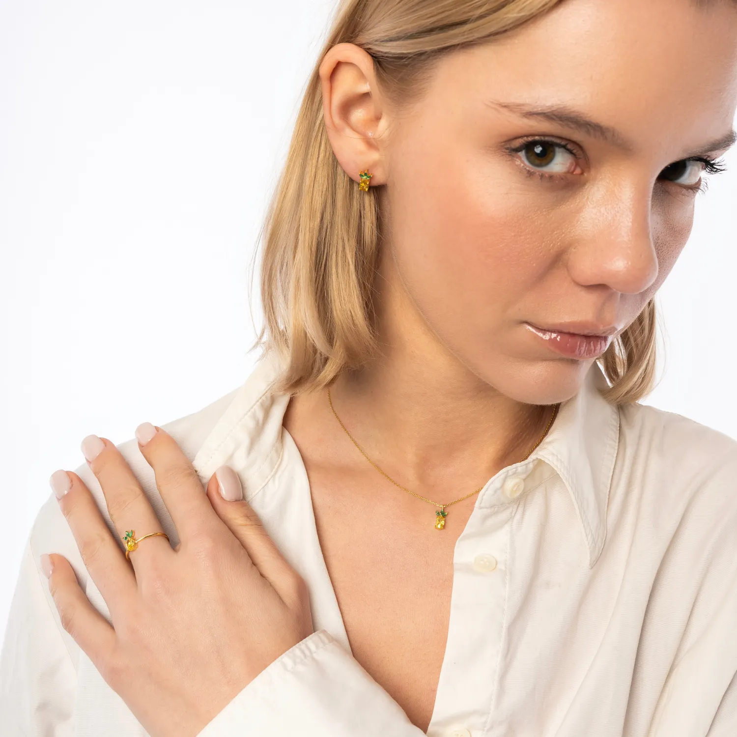 Pineapple Sterling Silver Adjustable Ring sold by Spero London product image thumbnail 2