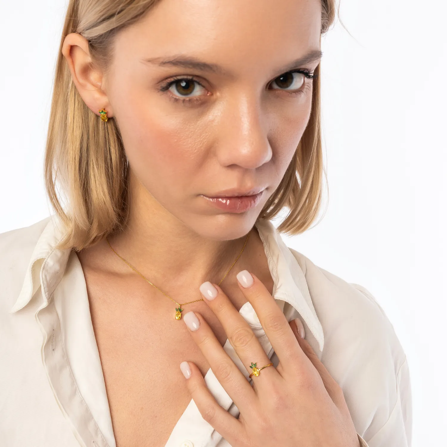 Pineapple Sterling Silver Adjustable Ring sold by Spero London product image thumbnail 4