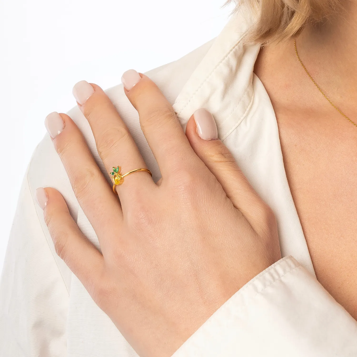 Pineapple Sterling Silver Adjustable Ring sold by Spero London product image thumbnail 3