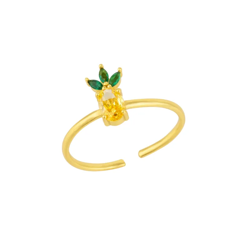 Pineapple Sterling Silver Adjustable Ring sold by Spero London
