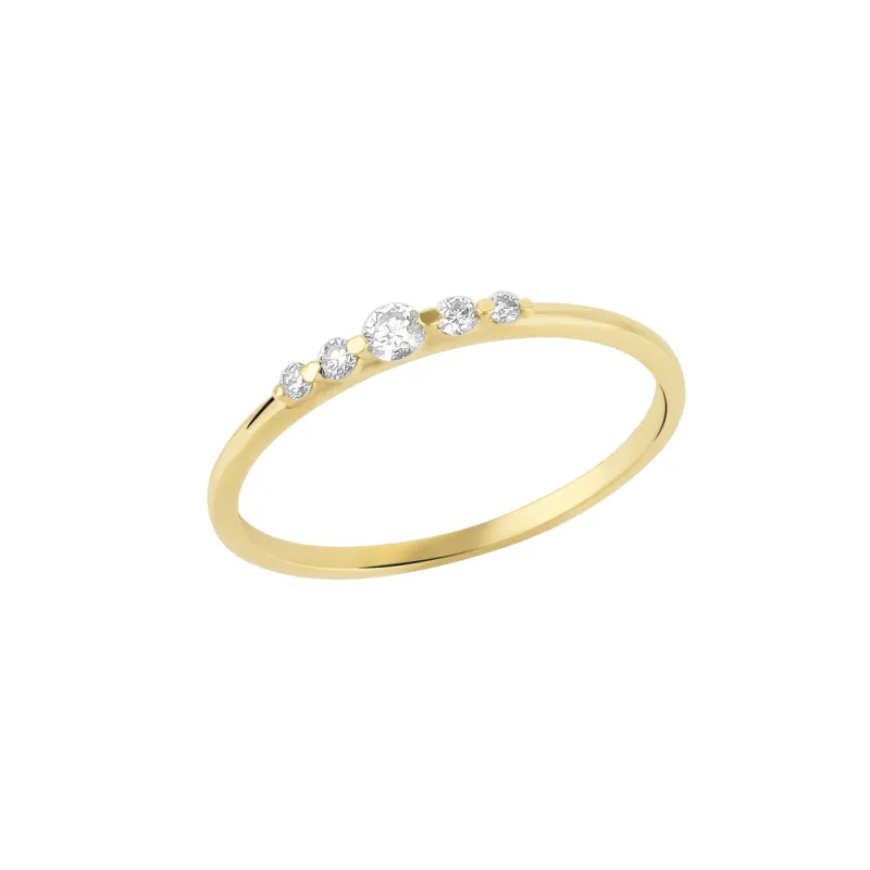 Fine Graduated Diamond Ring 14ct Gold made by Spero London