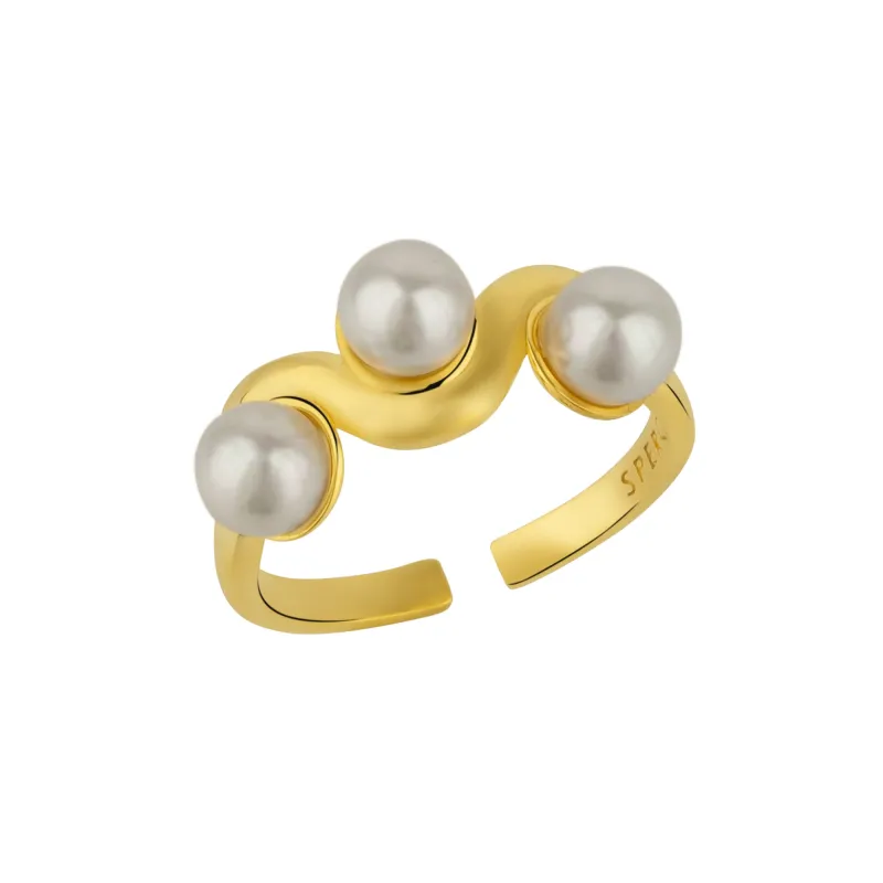 Twisted Pearl Sterling Silver Ring sold by Spero London