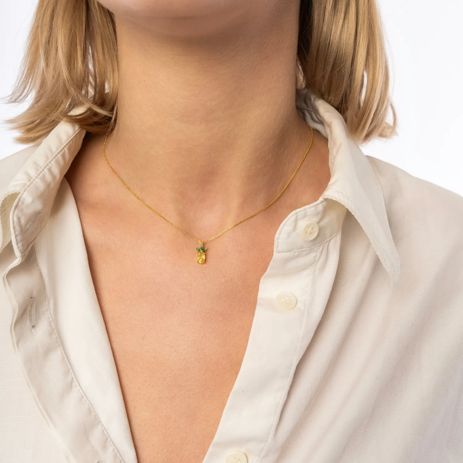 Pineapple Sterling Silver Necklace sold by Spero London product image thumbnail 2