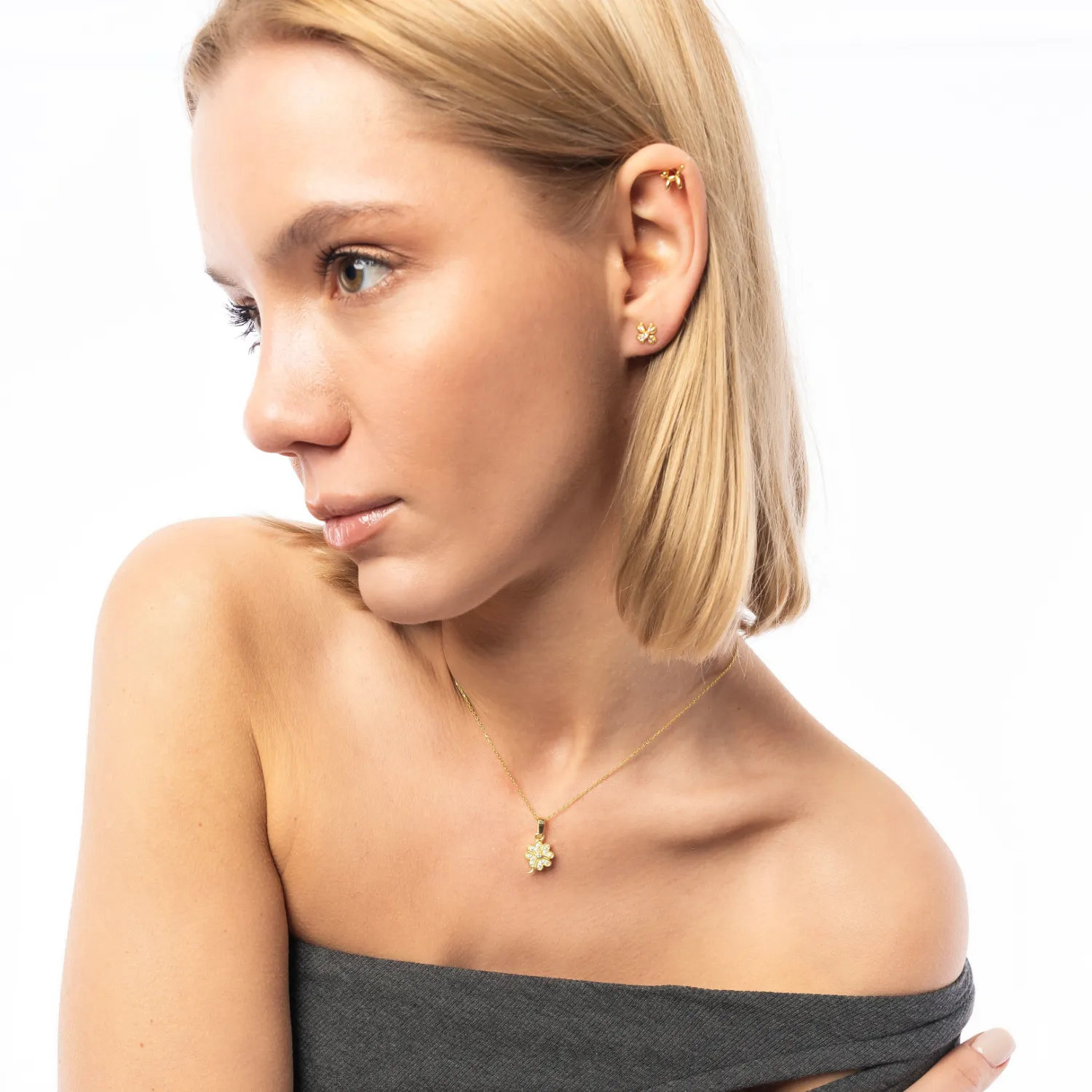 Four Leaf Clover Sterling Silver Necklace sold by Spero London product image thumbnail 3