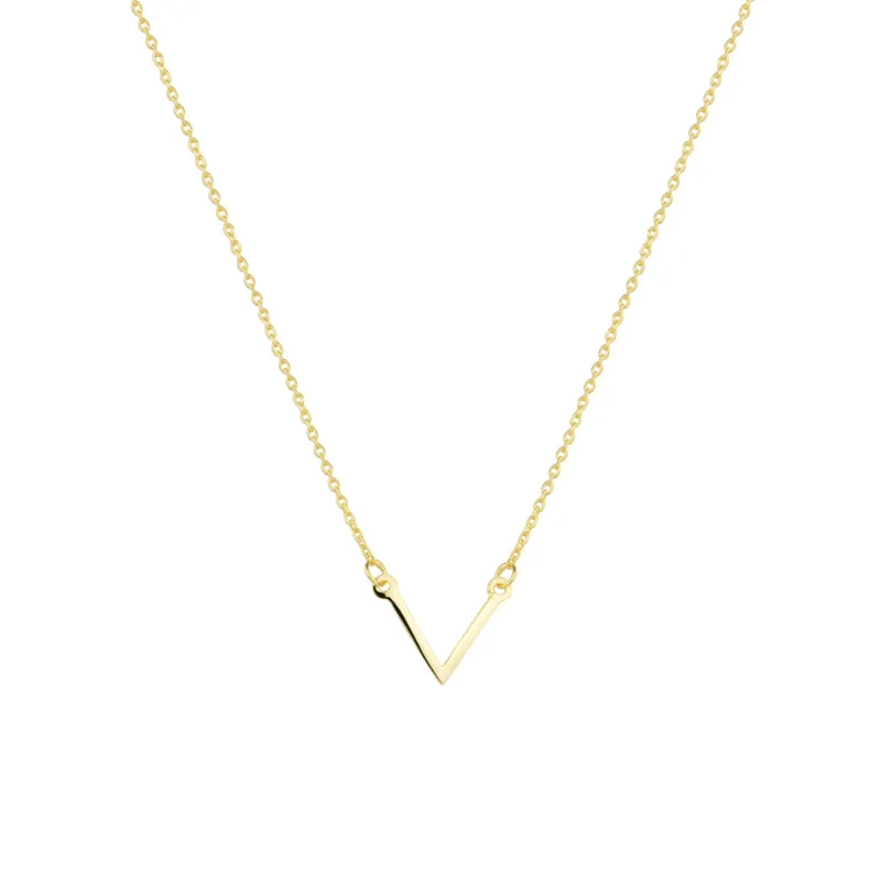 Sterling Silver Essential V Wishbone Necklace sold by Spero London