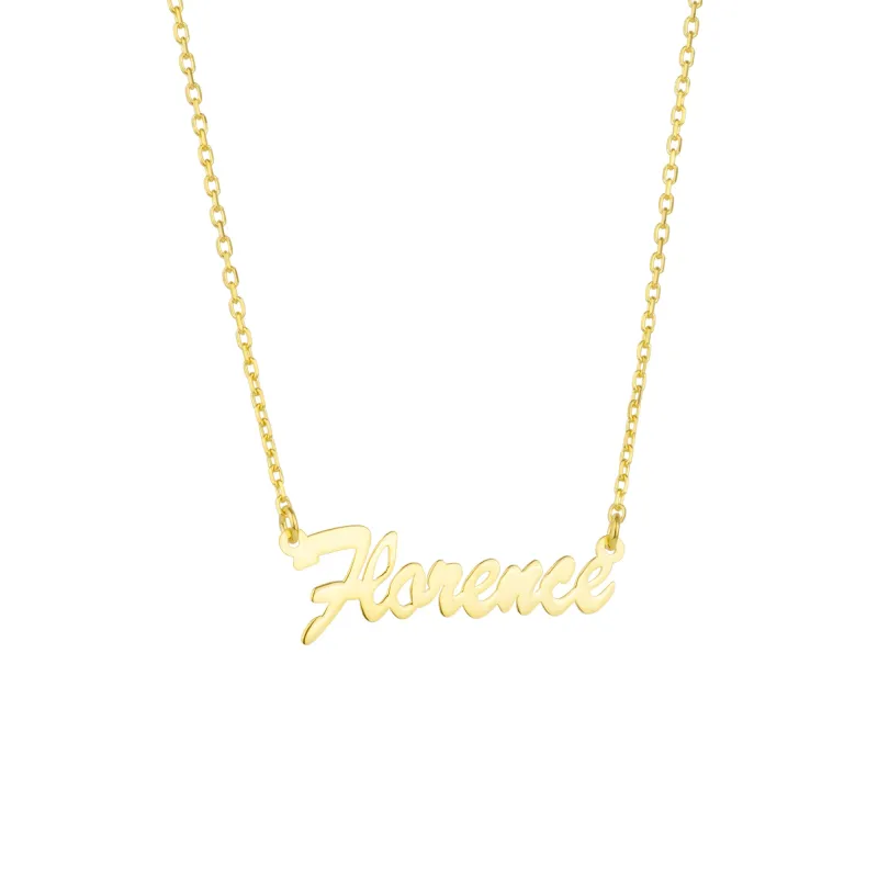 14ct Fine Solid Gold Signature Name Necklace sold by Spero London