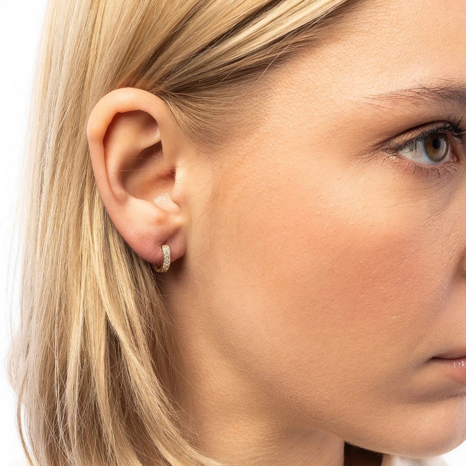 Fine Diamond Pave Hoop Earring in 14ct Gold sold by Spero London product image thumbnail 4