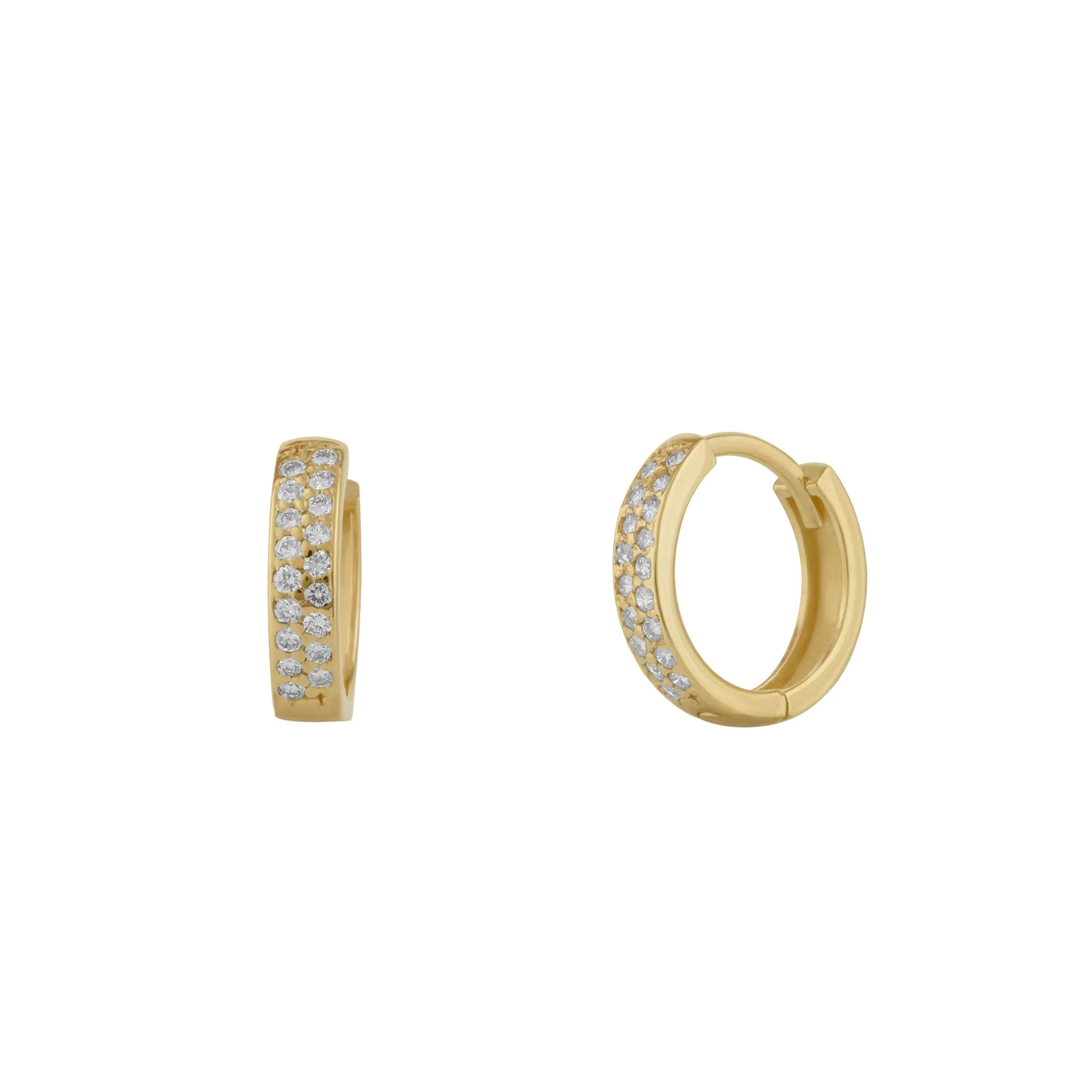 Fine Diamond Pave Hoop Earring in 14ct Gold sold by Spero London