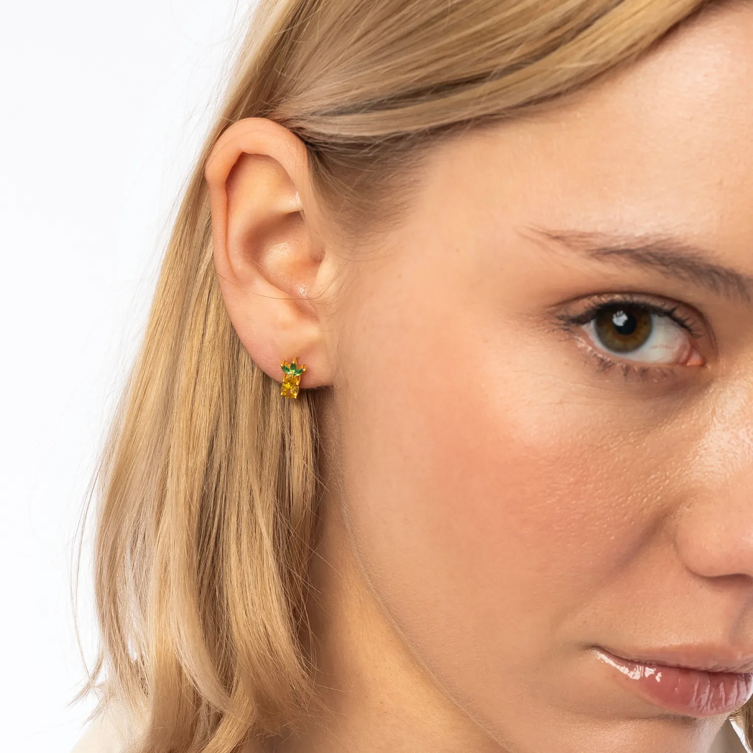 Pineapple Sterling Silver Stud Earring sold by Spero London product image thumbnail 2