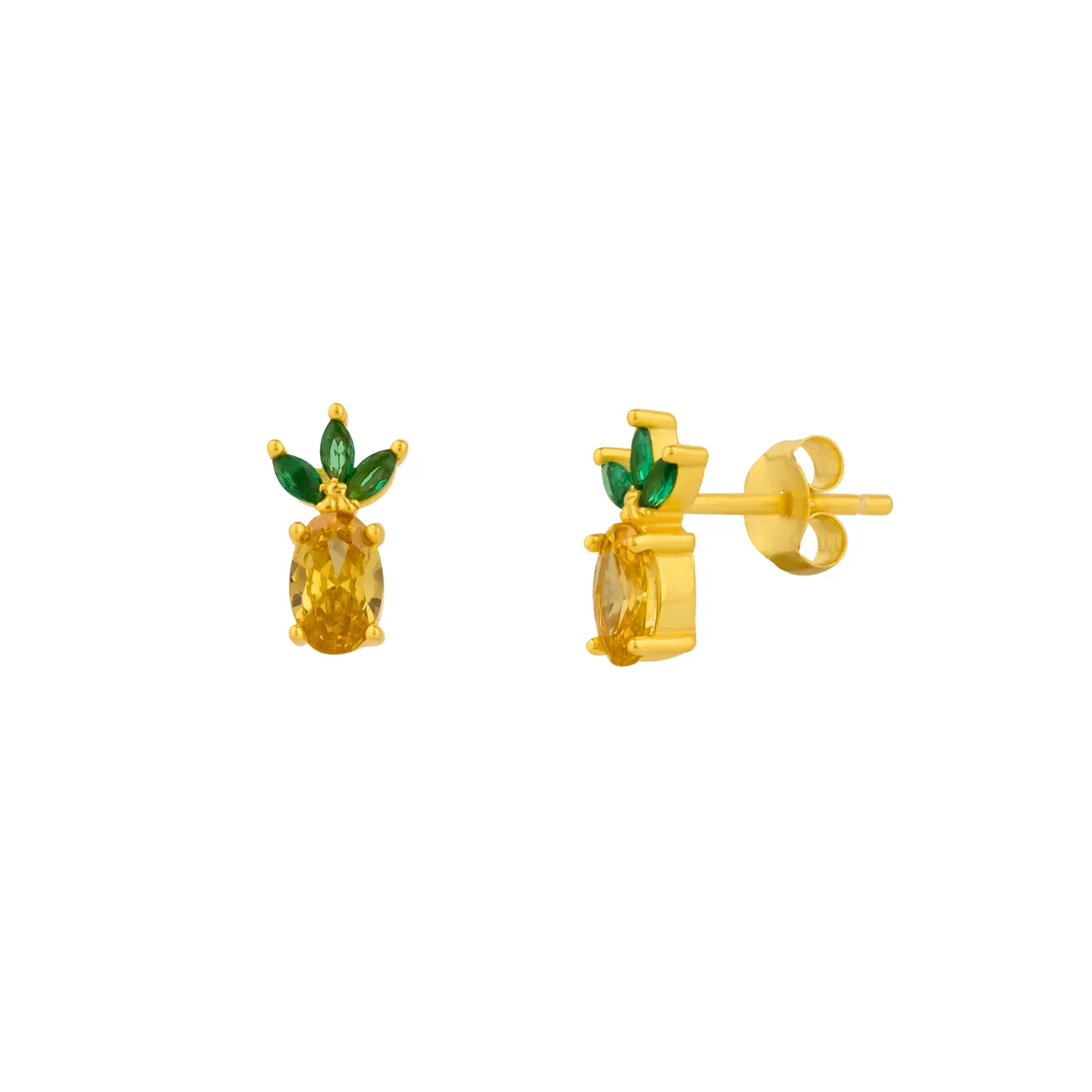 Pineapple Sterling Silver Stud Earring sold by Spero London