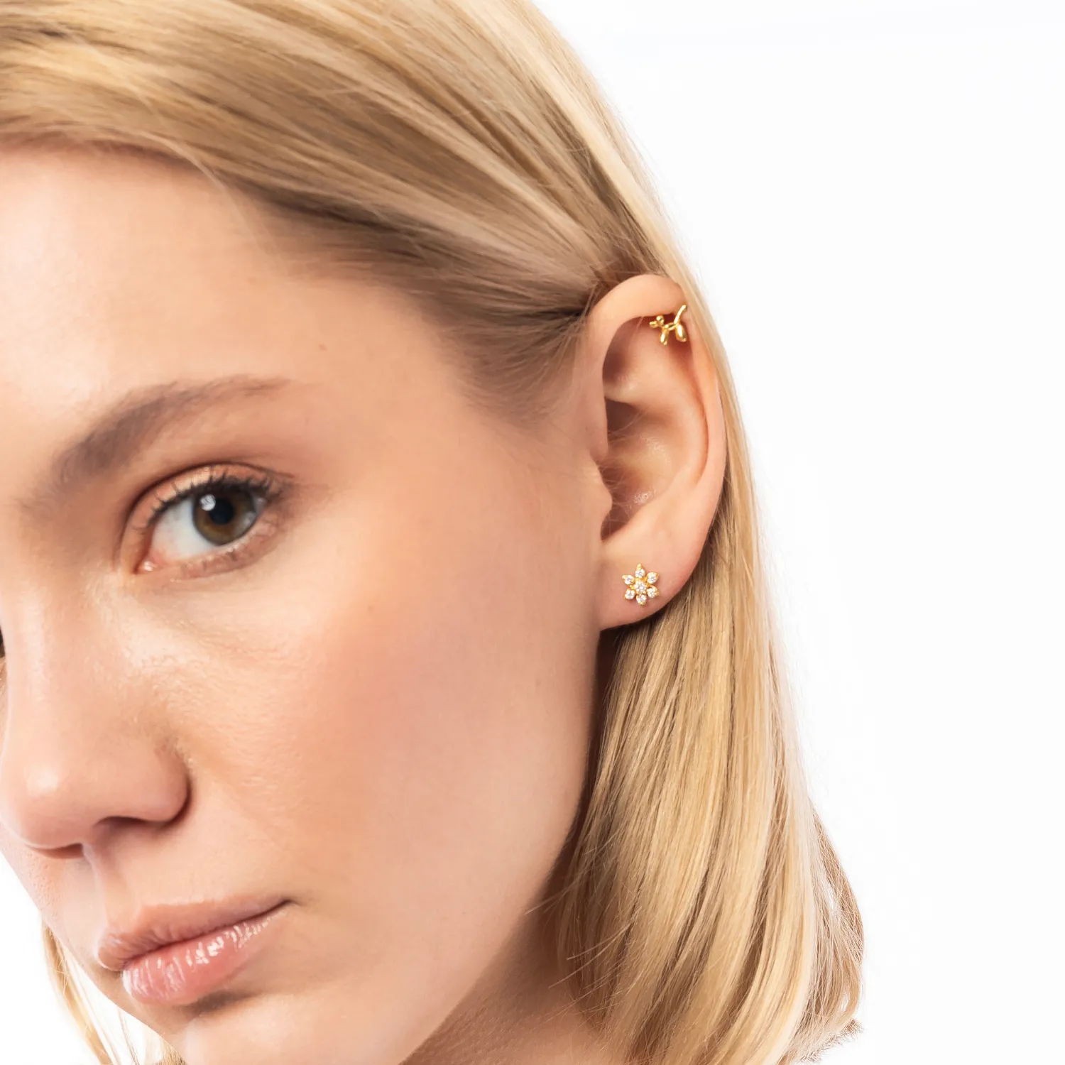 Fine 14k Solid Gold Diamond Star Single Earring sold by Spero London product image thumbnail 5