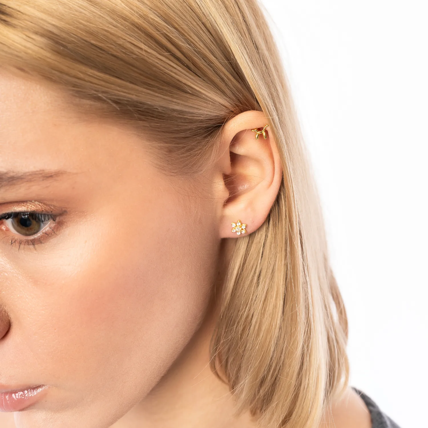 Fine 14k Solid Gold Diamond Star Single Earring sold by Spero London product image thumbnail 3