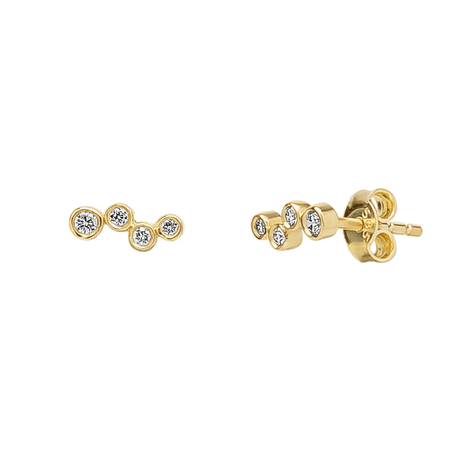 Fine Cluster Diamond Earrings in 14ct Solid Gold sold by Spero London product image thumbnail 2